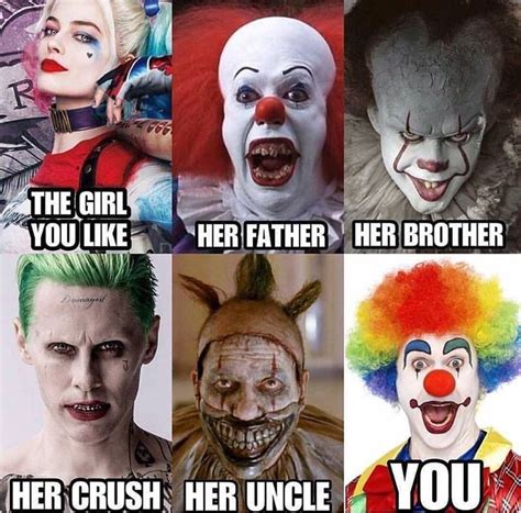 Sundayfunnies Clowns Itmovie Pennywise Harleyquinn Joker Margotrobbie Jaredleto