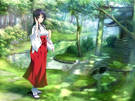 Hình Nền Anime Cô Gái Thiên Nhiên Rừng Nhiệt đới Kimono Ảnh Chụp Màn Hình 1500x1125 Px