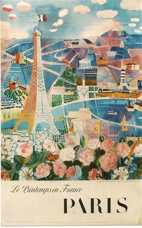 Original Vintage Poster Paris Spring In France 1958 Dufy Paris Travel