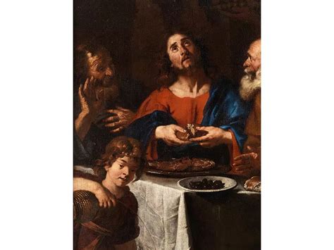 Roman School 17th Century Jesus Breaking Bread Mutualart