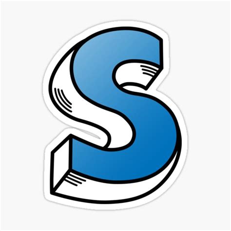 The Letter S Blue Sticker For Sale By Finlaymcnevin Redbubble