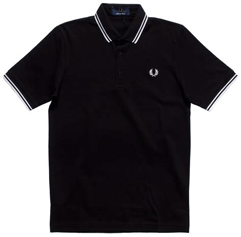 Fred Perry Made In Japan Pique Polo Shirt Blackwhite