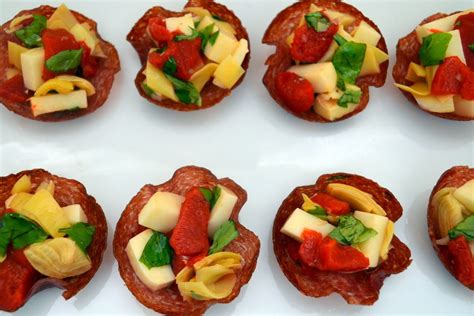 Serve up this antipasto of cured meats, fresh cheeses, and herbs that will satisfy guests until the next course is. Antipasto Bites in Baked Salami Cups | Appetizer recipes ...