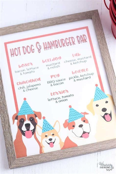 Free Printable Hot Dog Bar Menu Printables Printable Templates Free
