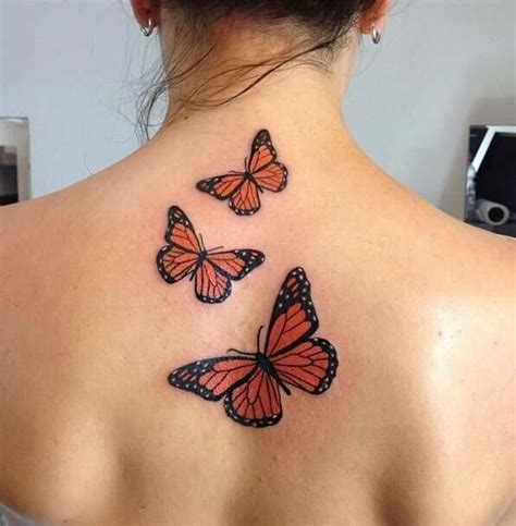This Tattoo Is Made Up Of Three Butterflies All Decreasing In Size As They Go Up Th Monarch