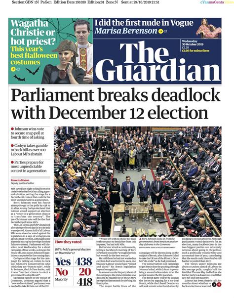 Jingle Polls How The Papers Covered Johnsons December Election Media The Guardian