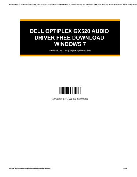 Dell Optiplex Gx520 Audio Driver Free Download Windows 7 By