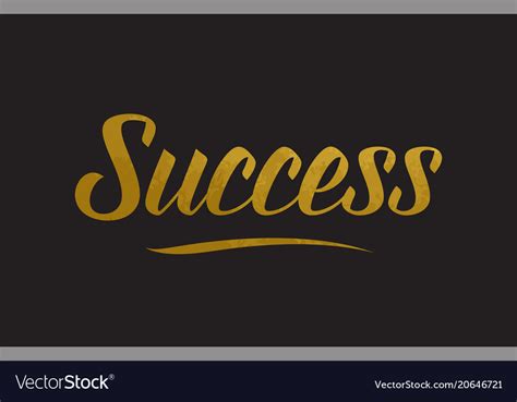Success Gold Word Text Typography Royalty Free Vector Image
