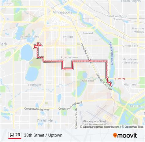 23 Route Schedules Stops And Maps 38th Street Uptown Updated