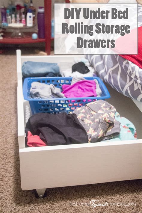 Store your shoes under the bed for easy access: DIY Under Bed Rolling Storage Drawers Tutorial - Tips from ...