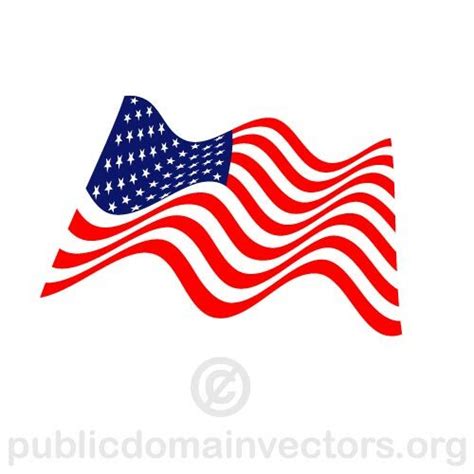 Waving Flag Of The United States Public Domain Vectors