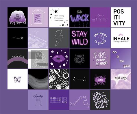 Personalized Wall Collage Kit Preset Purple Aesthetic Etsy