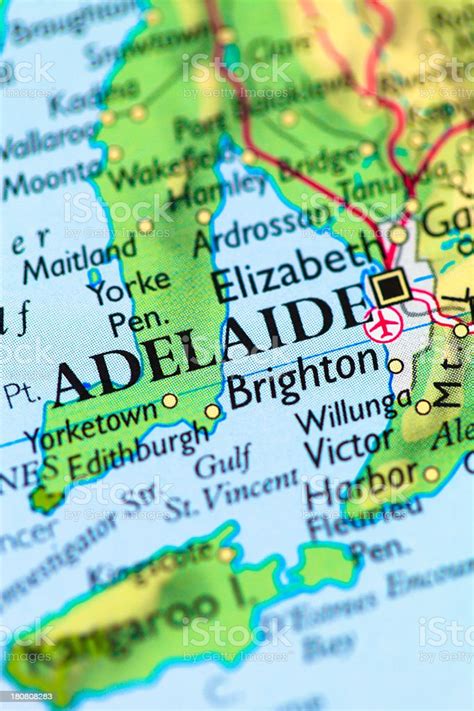 Map Of Adelaide Australia Stock Photo Download Image Now Map