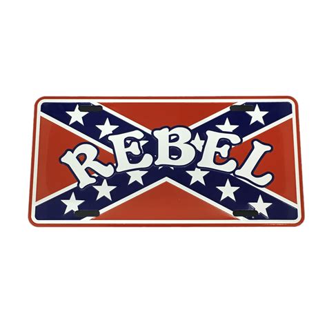 Rebel Confederate Flag License Plate The Dixie Shop
