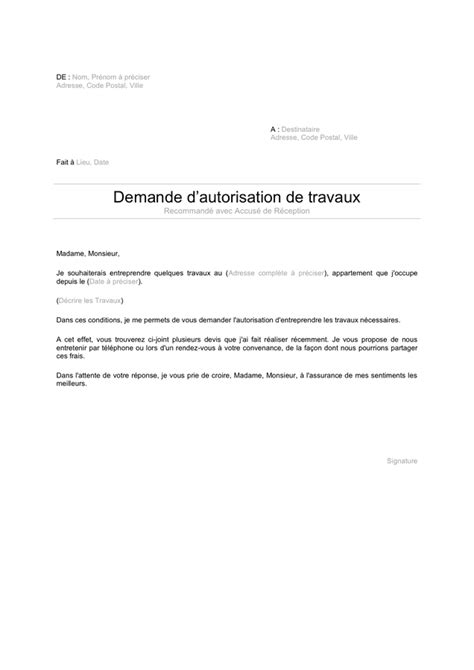 Demande Dautorisation De Travaux Doc Pdf Page 1 Sur 1