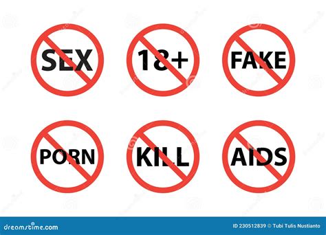 Negative Ding Ikone Design Sex Fake News Set Sammlungsvektor Vektor Abbildung Illustration Von