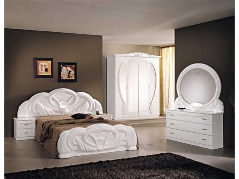 Italian White High Gloss Bedroom Furniture Set Homegenies
