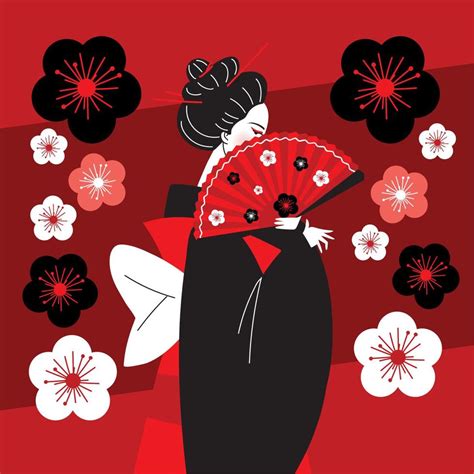Japanese Character Geisha 11131555 Vector Art At Vecteezy