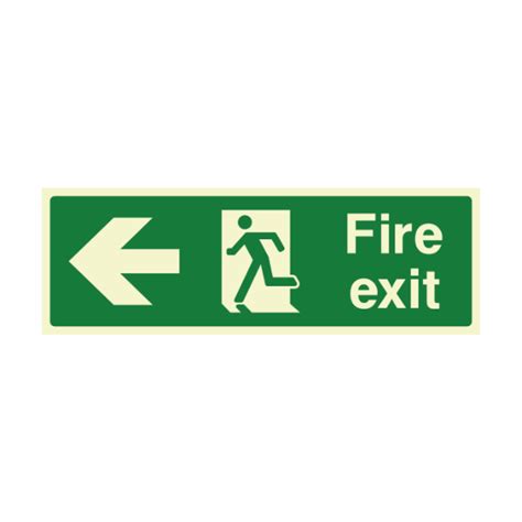 Fire Exit Sign Left Direction 300 X 100mm Fire Seals Direct