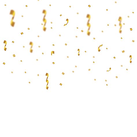 Celebration Confetti Background With Gold Ribbons Overlay From Upside