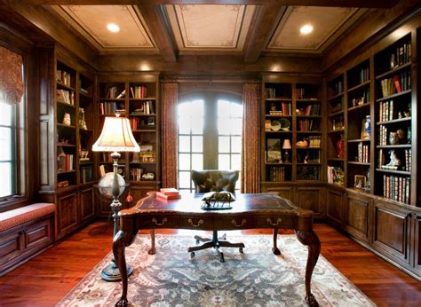 English Home Interiors Classic Gentlemans Decor Home Library Design