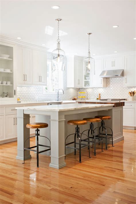 Impress your guests with a beautiful tablescape. Superb nuvo lighting in Kitchen Farmhouse with Farm Table ...