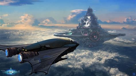 Titansgrave Sky Castle Sci Fi Landscape Space Fantasy Science