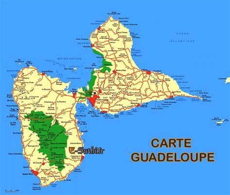 Carte De Guadeloupe Ile Ouest Et Est Arts Et Voyages