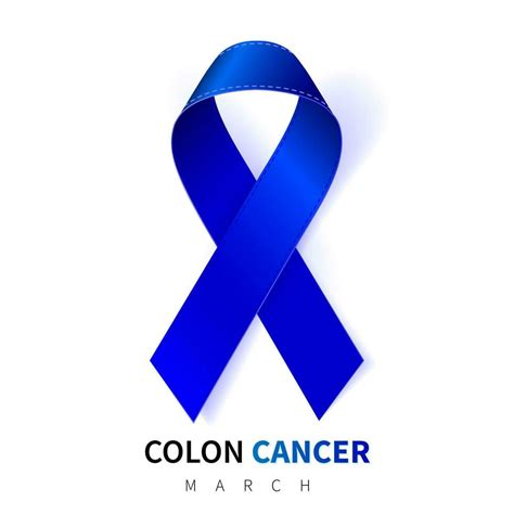 Colorectal Colon Cancer Awareness Month Realistic Dark Blue Ribbon