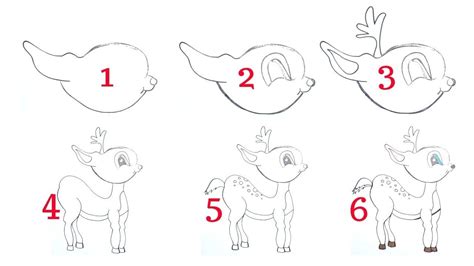 How To Draw A Baby Deer Step By Step Easy Deer Drawing Easy Baby