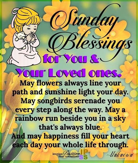 A Poem With The Words Sunday Blessings For You And Your Loved Ones