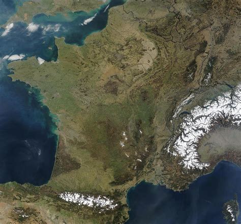 Map Of France Satellite Sky View And View From Satellite Of France