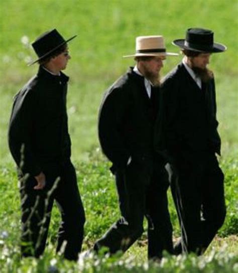Amish Men Typically Wear Dark Colored Trousers Some With A Dark Vest