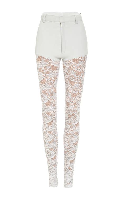 White Stretch Leather Pants With Lace Legs By Rodarte Moda Operandi