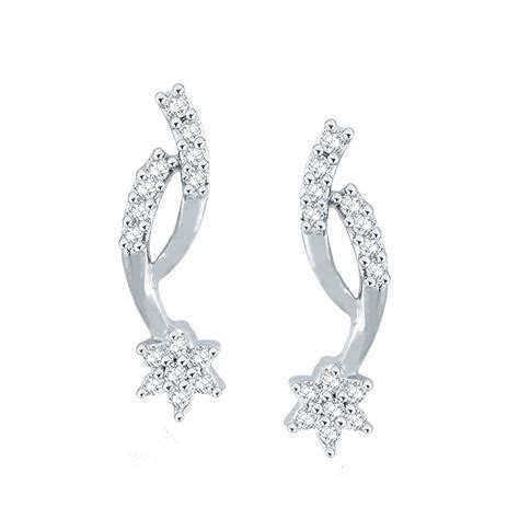 Giantti Silver Diamond Womens Stud Earring Igl Certified 0156 Ct