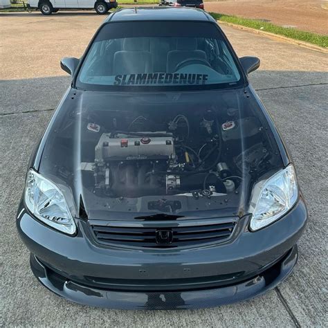 Ek 4 Door Civic With Dasinnovation Clear Hood And Lip Civic Honda