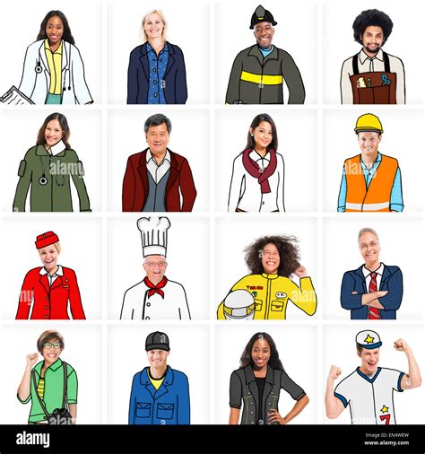 Portraits Of Diverse People With Different Jobs Stock Photo Alamy