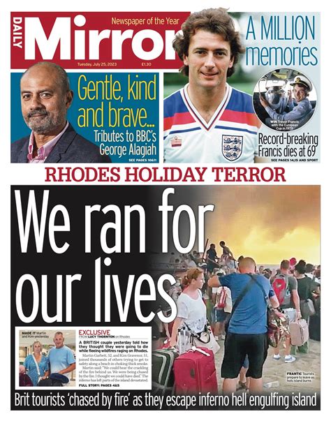 Daily Mirror Front Page Th Of July Tomorrow S Papers Today