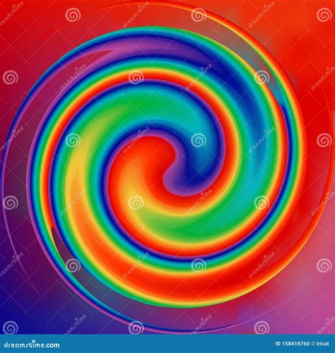 Vortex Colorful Rainbow Background Radial Swirling Illusion For Design