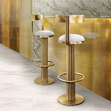 Luxury Mid Century Gold Modern Bar Stool Juliettes Interiors