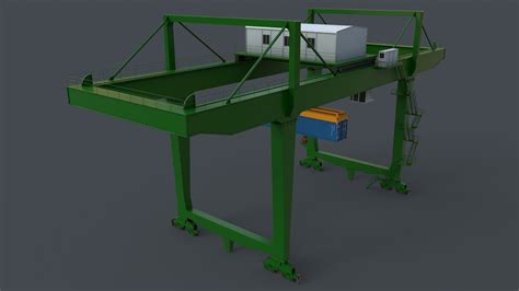 Rail Mounted Gantry Crane Rmg V Green D Model By Pbr Cool