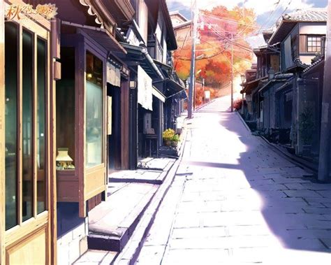 Anime Art City Street Store Fronts Buildings