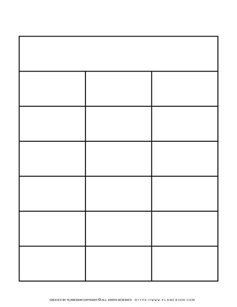 Blank Chart With Columns And Rows