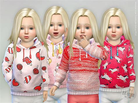 The Sims Resource Hoodie For Toddler Girls P02