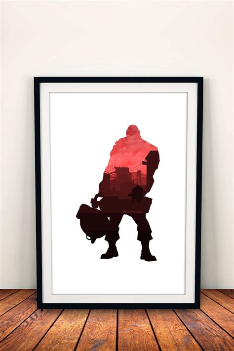 Team Fortress 2 Red Heavy Digital Silhouette Piece Etsy