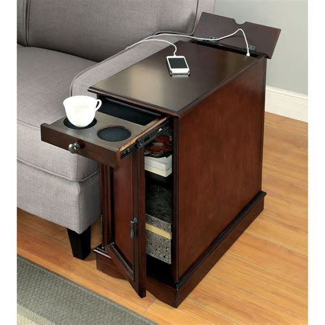 Furniture Of America Terra Multi Storage Side Table With Power Strip