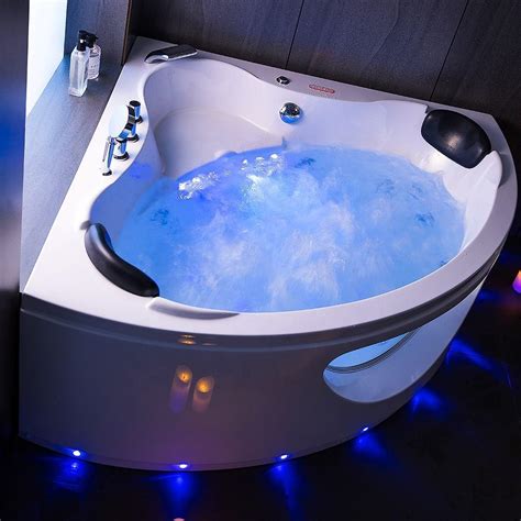 Luxury Acrylic Corner Massage Bathtub Freestanding Spa Soaking Tub With Grab Bars China
