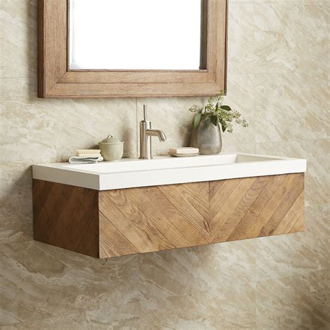 Native Trails 36 Chardonnay Floating Vanity With Nativestone Trough S