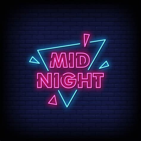 Premium Vector Mid Night Neon Signs Style Text Vector