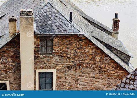 Top View Of Tiled Roof Of Medieval House Stock Image Image Of Ancient